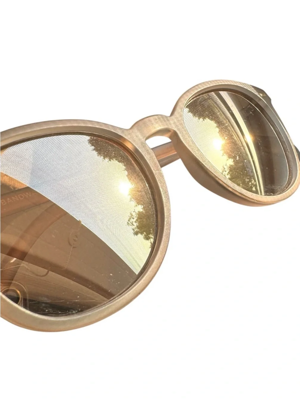 LE SPECS Bandwagon NEW Sunglasses Matte Stone Frame With Copper Mirror Lens NEW